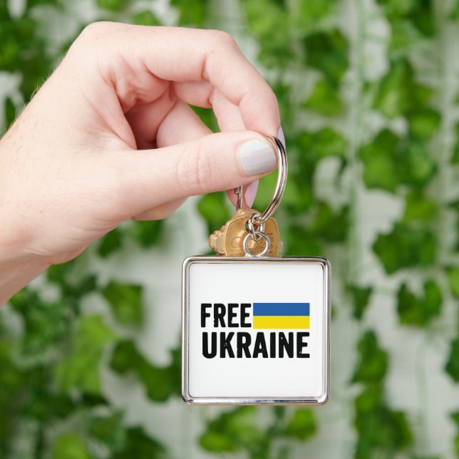 BLUE & YELLOW FREE UKRAINE KEYCHAIN (Hand)
