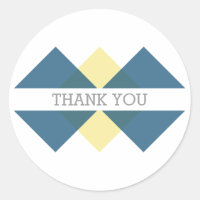 Blue Yellow Geometric Triad Thank You Stickers