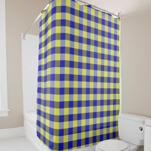Blue Yellow Gingham Check Design