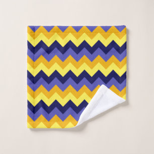 Blue Yellow Gold Chevrons Washcloth Wash Cloth