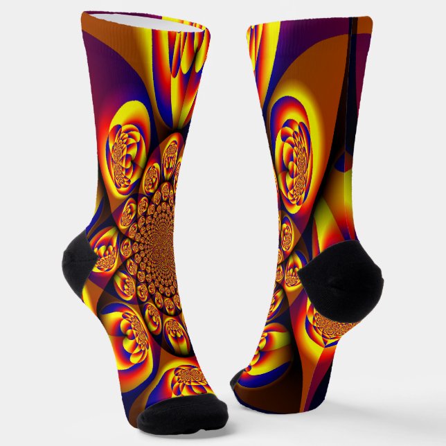 Blue, Yellow, Gold Mini Spheres Socks (Angled)