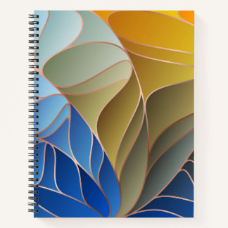 BLUE YELLOW GOLD PURPLE ART NOUVEAU NOTEBOOK