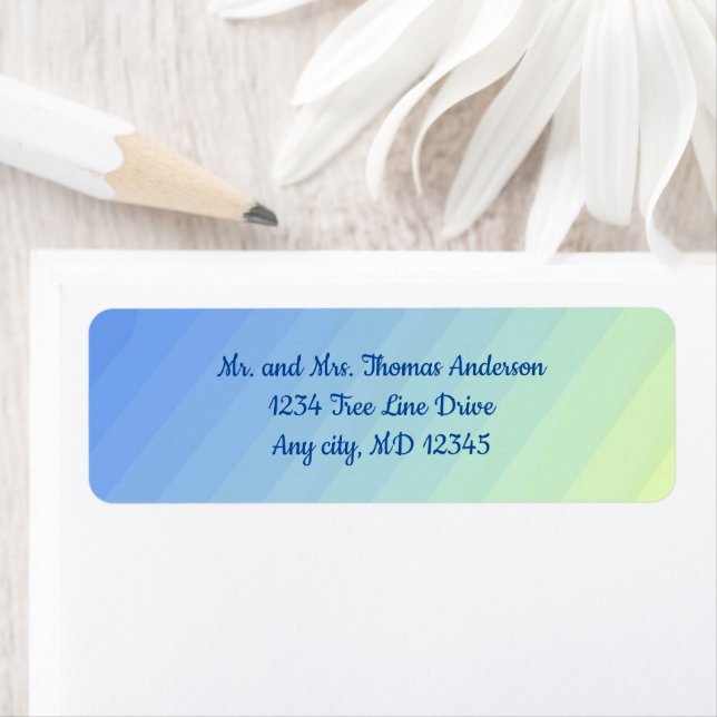 Blue Yellow Gradient Modern Stylish Return Address (Insitu)