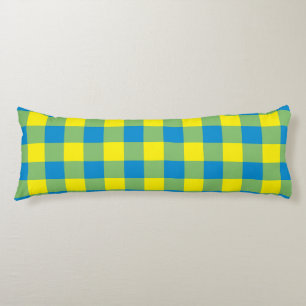 Blue Yellow Green Plaid Chequered Pattern Body Pillow