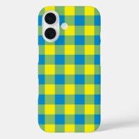 Blue Yellow Green Plaid Chequered Pattern
