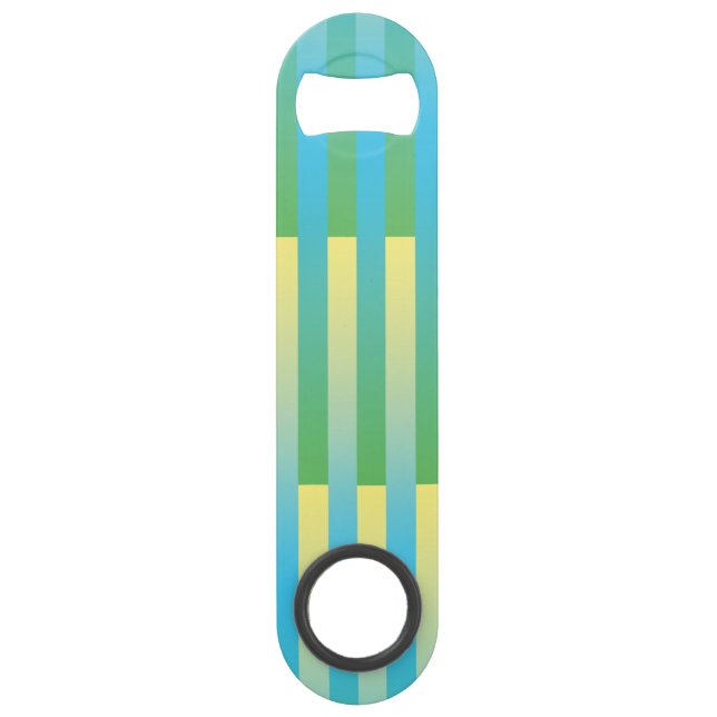 Blue Yellow Green Striped Pattern Bar Key (Front)