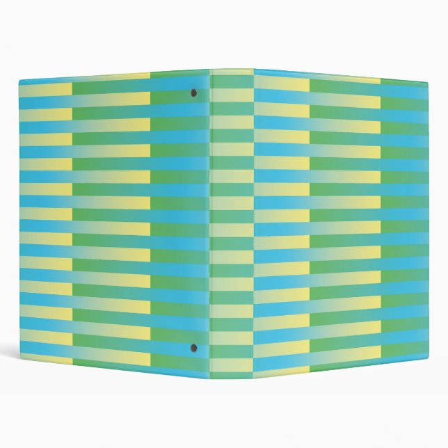 Blue Yellow Green Striped Pattern Binder (Background)