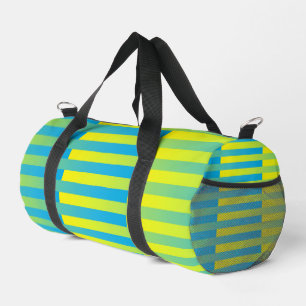 Blue Yellow Green Striped Pattern Small Duffle Bag