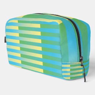 Blue Yellow Green Striped Pattern Toiletry Bag