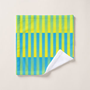 Blue Yellow Green Striped Pattern Wash Cloth