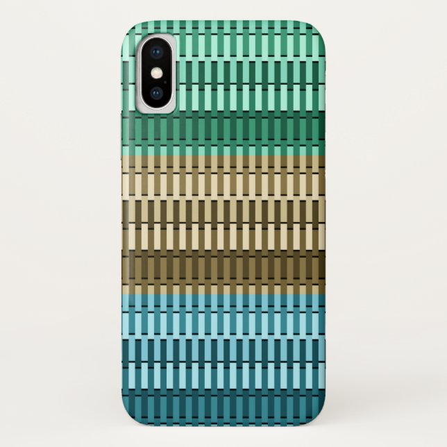 Blue Yellow Green Stylish Modern Abstract Pattern Case-Mate iPhone Case (Back)