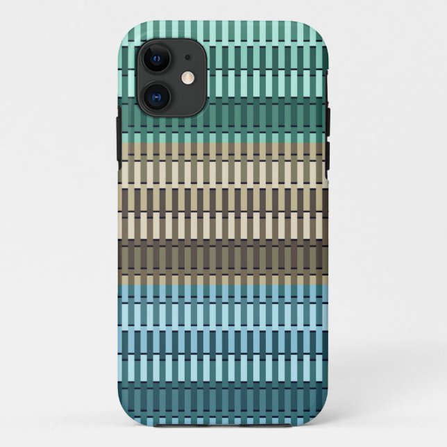 Blue Yellow Green Stylish Modern Abstract Pattern Case-Mate iPhone Case (Back)