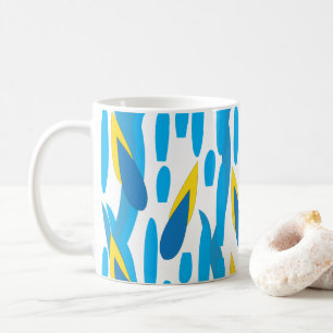 Blue Yellow Leaves Coffee Mug