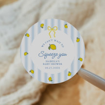 Blue & Yellow Lemon Bow Baby Shower