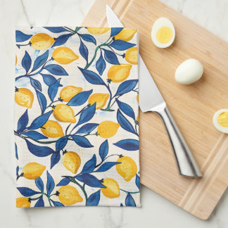 Blue & Yellow Lemon Kitchen Towel