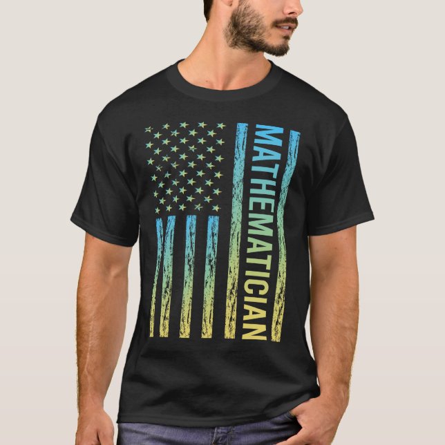 Blue Yellow Mathematician T-Shirt (Front)