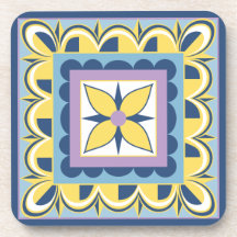 Blue & Yellow Mexican Talavera Tile