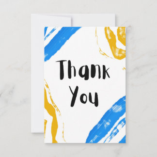 Blue & Yellow Minimalist Thank You Card