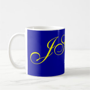 Blue Yellow Monogram Consultant Coffee Mug
