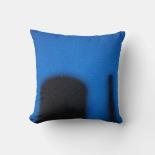 Blue & Yellow NYC Water Tower Roofscape Throw Pillow