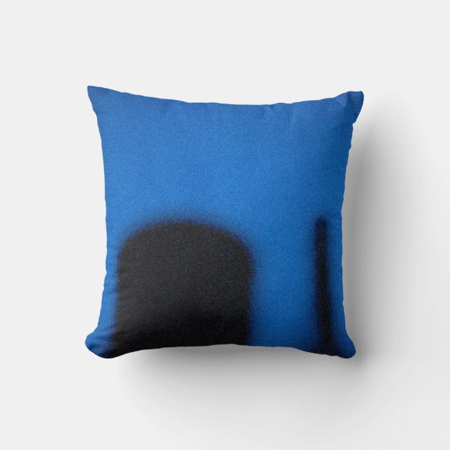 Blue & Yellow NYC Water Tower Roofscape Throw Pillow (Front)