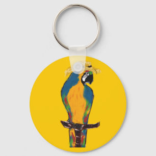 Blue & Yellow Parrot Keychain