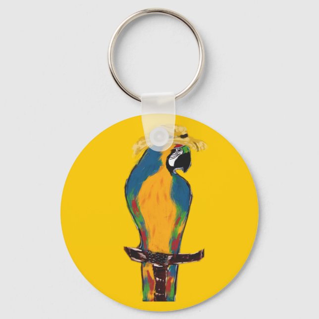 Blue & Yellow Parrot Keychain (Front)