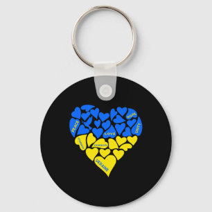 Blue Yellow Peace Dove Heart Ukraine Hope Love Ukr Keychain