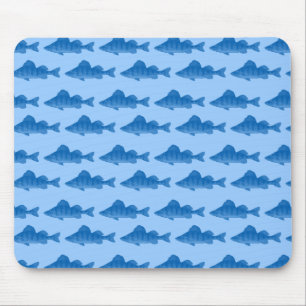 Blue Yellow Perch Fish Mouse Pad