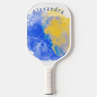Blue & Yellow Personalized Pickleball Paddle
