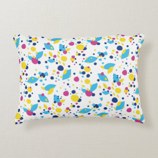 Blue Yellow Pink Fun Flow Abstract Pattern Modern Accent Pillow
