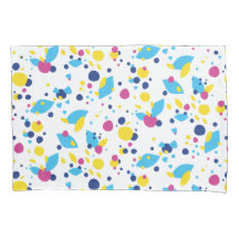 Blue Yellow Pink Fun Flow Abstract Pattern Modern