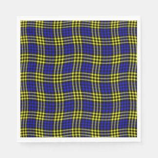 Blue Yellow Plaid Checker Seamless Pattern Napkin