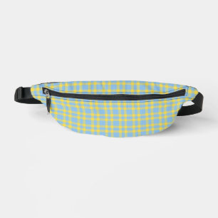 Blue Yellow Plaid Pattern Fanny Pack