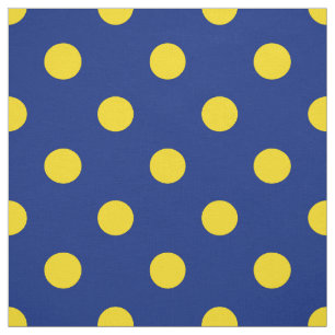 Blue Yellow Polka Dots Textile Fabric