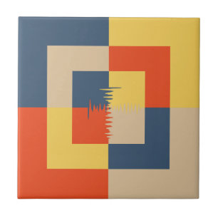 Blue Yellow Red Beige Tile