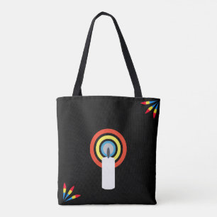Blue, Yellow & Red Candle Flame Tote Bag