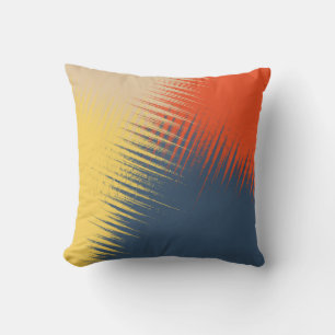 Blue Yellow Red Cream Throw Pillow