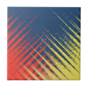 Blue Yellow Red Cream Tile