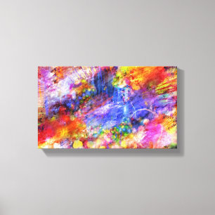 Blue Yellow Red Multicolor Abstract Art Design  Canvas Print