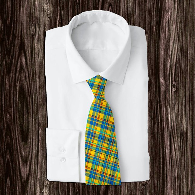Blue, Yellow, Red Plaid Chequered Tie, Rustic Tie (Creator Uploaded)