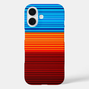 Blue Yellow Red Stripes iPhone 16 Case