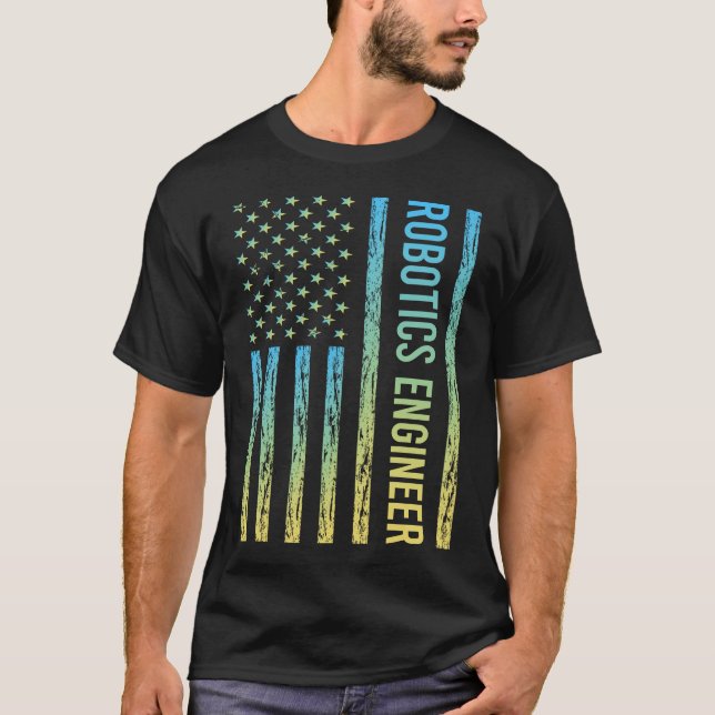 Blue Yellow Robotics Engineer T-Shirt (Front)