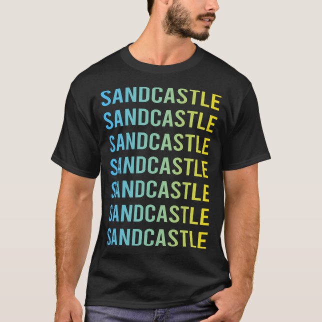 Blue Yellow Sand Castle T-Shirt (Front)