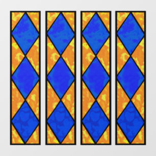 Blue/Yellow "Stained Glass Effect" window borders. Window Cling