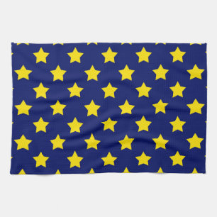 Blue Yellow Stars Pattern Decorative Kitchen Towel