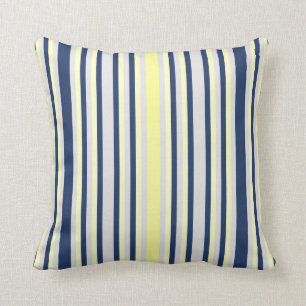 Blue & Yellow Striped Throw pillow