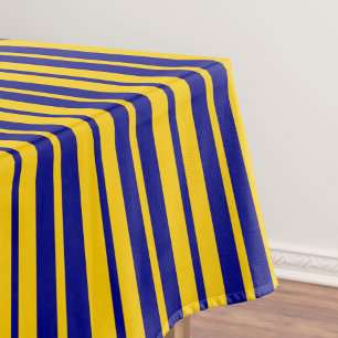 Blue Yellow Stylish Stripes Pattern Design  Tablecloth