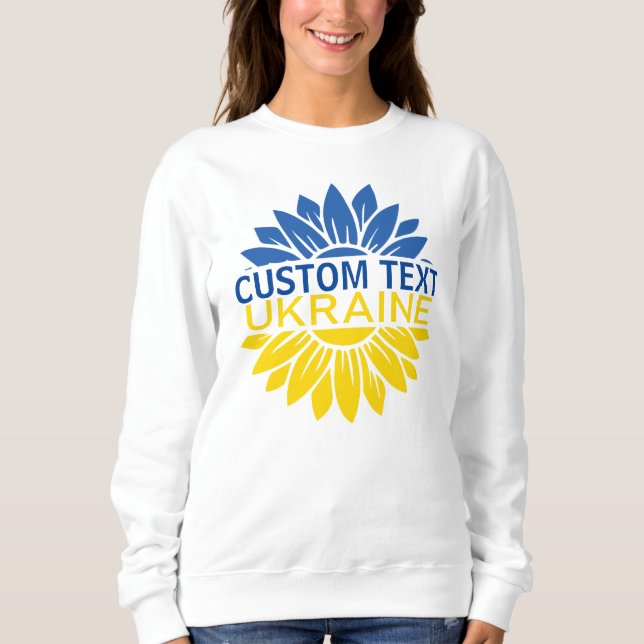 Blue/yellow sunflower Custom text. Customizable Sweatshirt (Front)