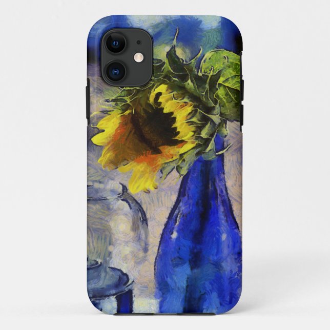 Blue & Yellow Sunflower iPhone 5 Case (Back)